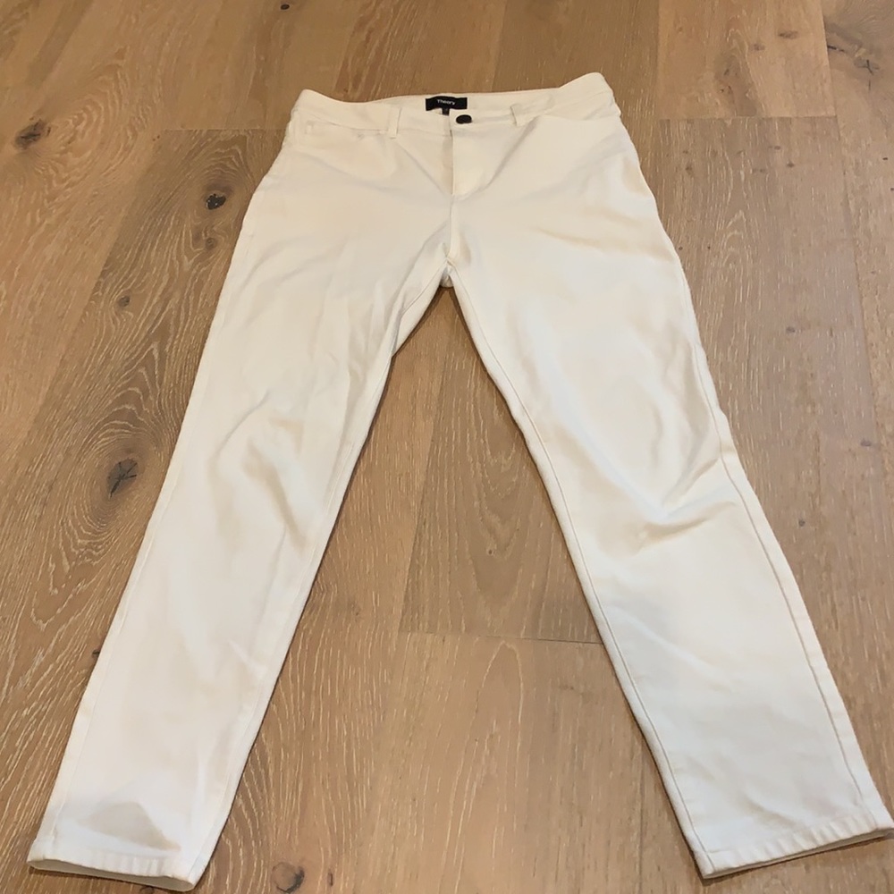 Theory straight pants in white/off white size 2
